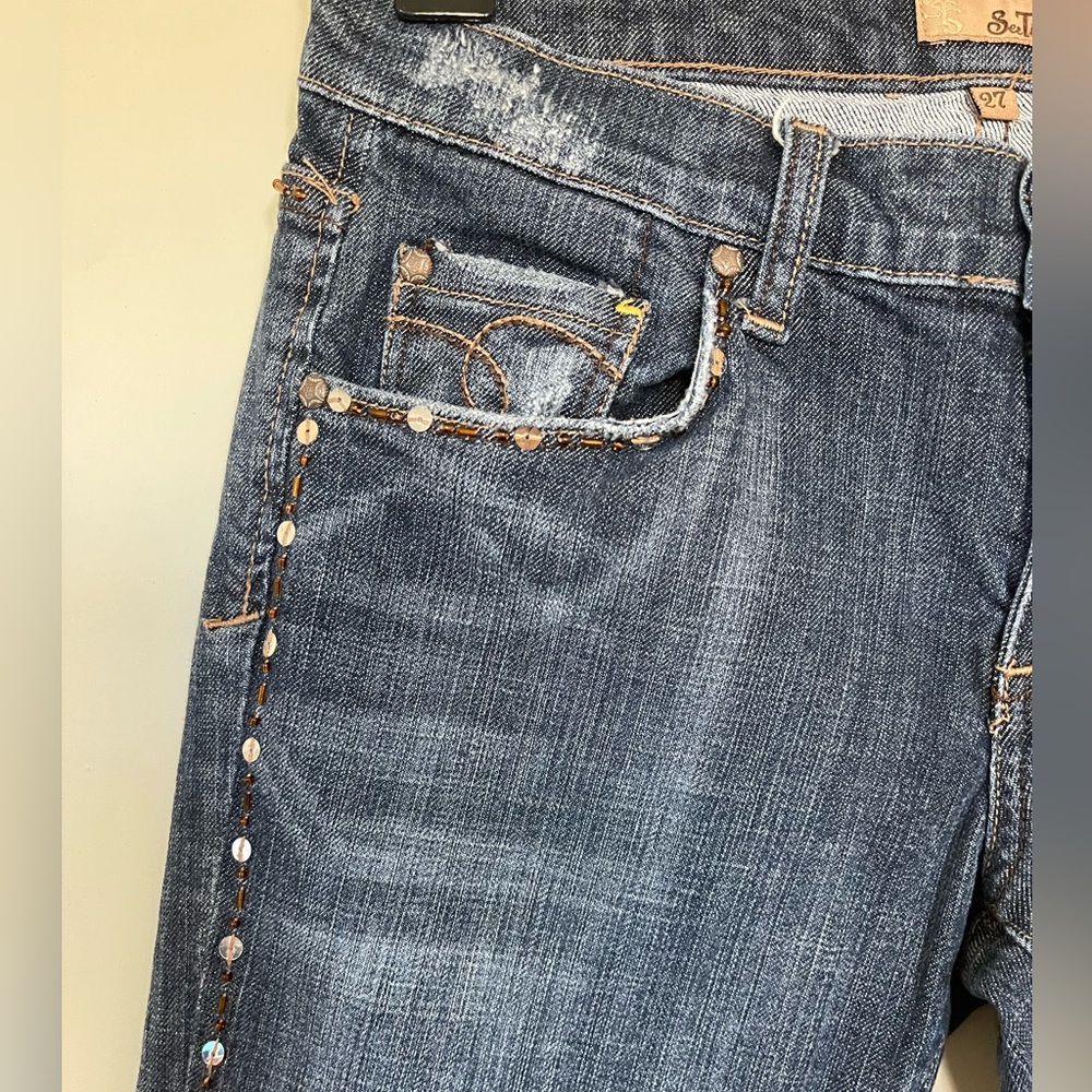 See Thru Soul Women's Blue Jeans Size 27 - Picture 3 of 11